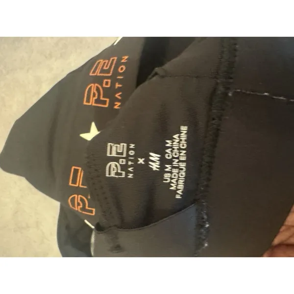 PE Nation X H&M Sports Bra Crop Top Size M Light Padding Black Start - Image 5