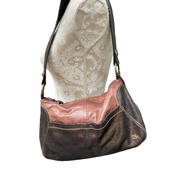 The Sak IRIS Medium Hobo Bag Teak-multi Y2K Style Metallic Brass Hardware - Image 7
