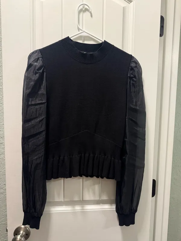 English Factory Top Puff Sleeve Black - Image 3