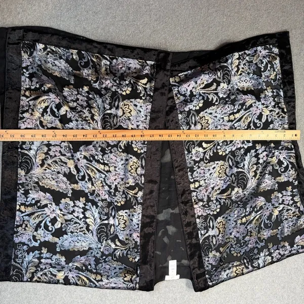 J. Jill Women's S-L Black Burnout Velvet Floral Paisley Kimono Wrap Cardigan - Image 7