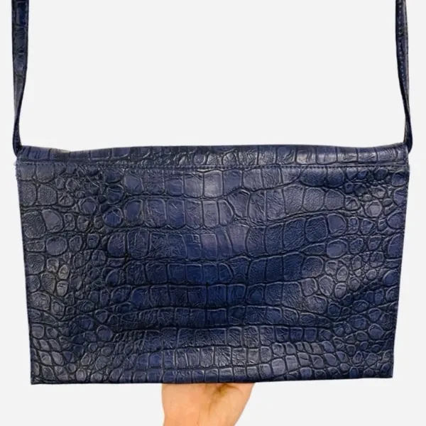 Brahmin Leather Envelope Bag Croc Detail Leather Crossbody Laptop Bag By Orange Caramel - Image 2
