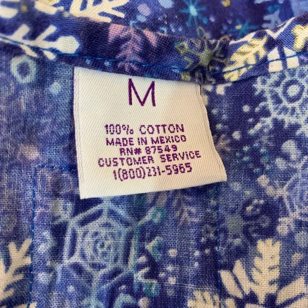 Scrubstar Blue Winter Snowflakes Medical Scrubs Set Size Medium Scrub Top & Pants - Image 10