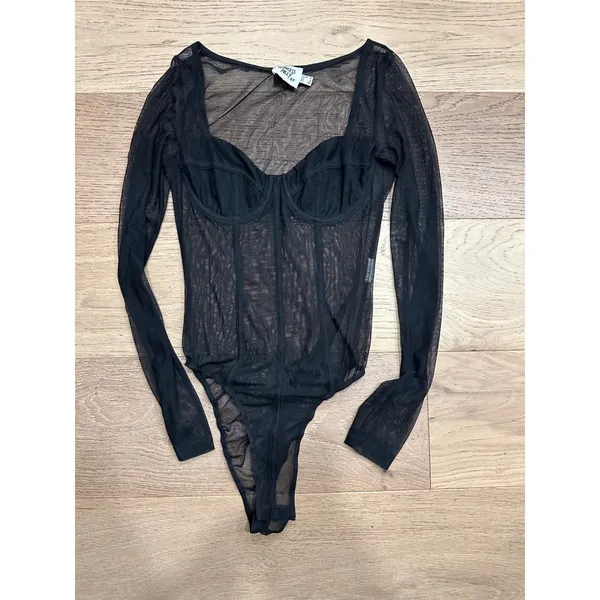 Princess Polly Leonie Mesh Corset Bodysuit - Black -‎ US 2 - Image 3