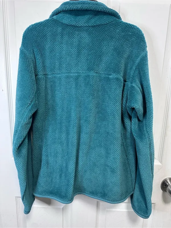 Patagonia Vintage Women's Turquoise Fleece Pullover Jacket - Image 6