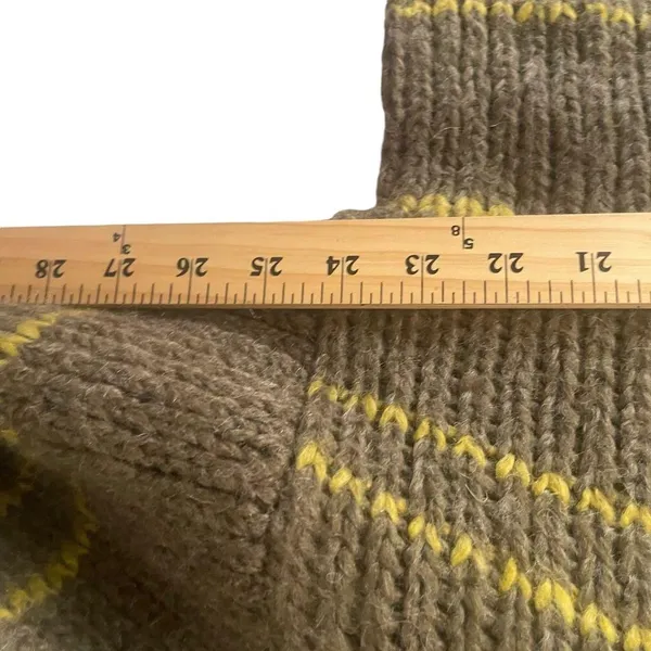 Aerie Womens Size Large Wool Mohair Blend Chunky Soft Knit Brown Striped Sweater - Image 8