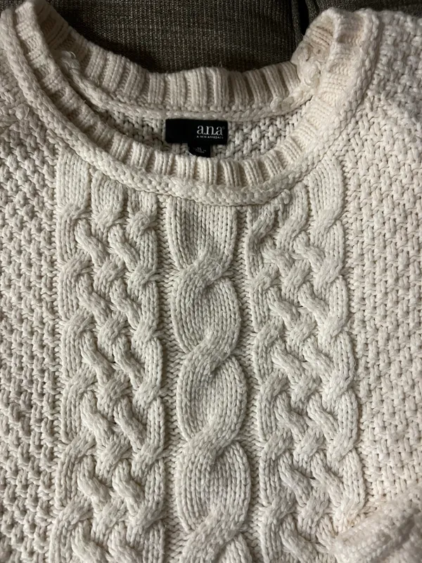 Cream Cable Knit Sweater - Image 2