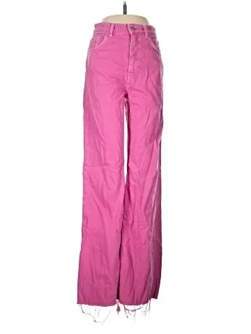 Hot Pink ZARA Jeans Wide leg High-Waisted - Image 4