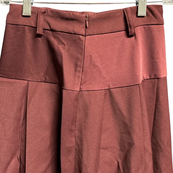 Halara Maroon Wide-Leg Pleated Pants XS High Waist Cozy Chic Retro Streetwear - Image 3