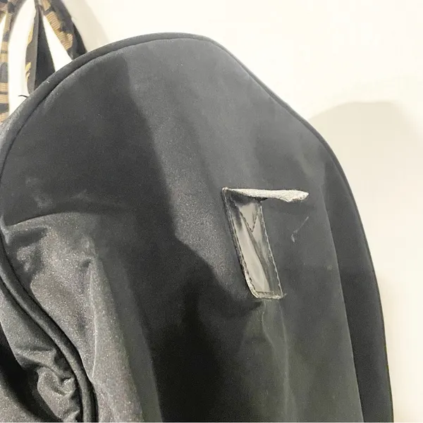 FENDI BLACK NYLON LEATHER 2 WAY‎ TRAVEL Duffle HAND BAG/1A4261 - Image 4