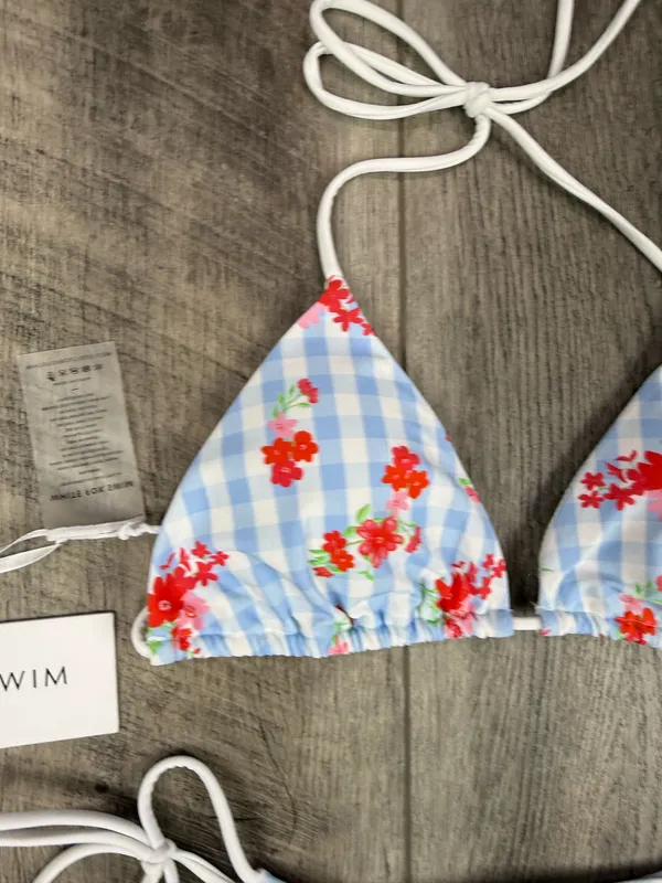 White Fox Blue Gingham Bikini Set  - Image 5