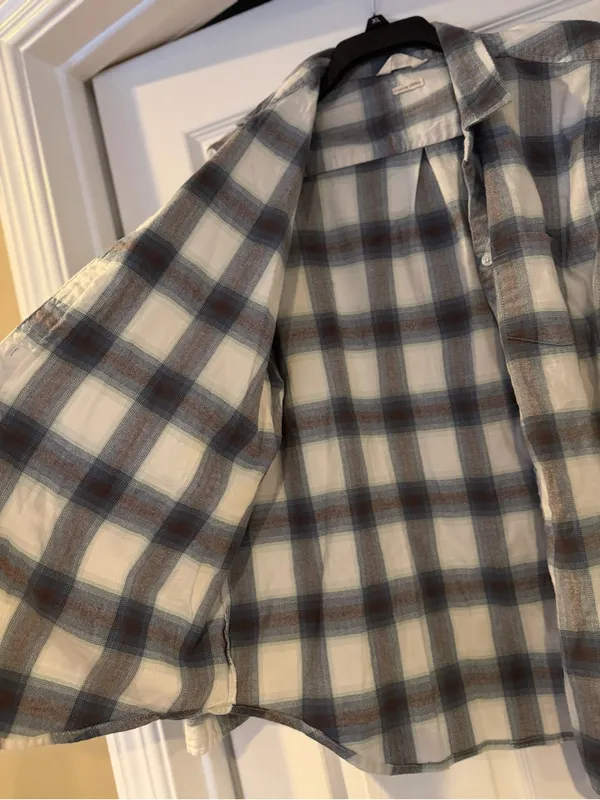 Weatherproof Plaid Shirt Jacket in White, Blue & Brown - Image 3