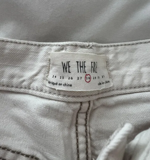 We The Free Womens White Denim Shorts - Image 2