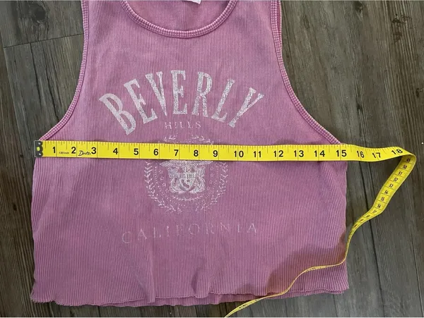 Garage Pink Ribbed Cropped Beverly Hills Tank Top Size M - Image 4