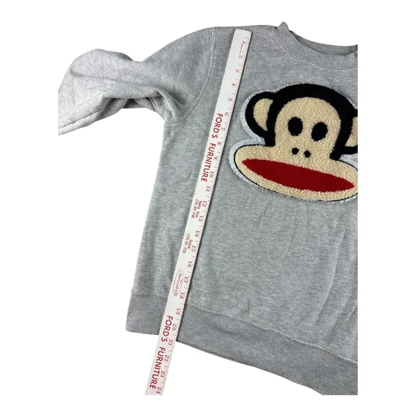 Paul Frank Julius Monkey Chenille Patch Gray Crewneck Sweatshirt Juniors XS Y2K - Image 4