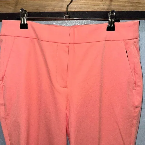 J.Crew Hayden Pants Coral Pink Stretch Straight Leg Trousers Size 8T Tall‎ - Image 2