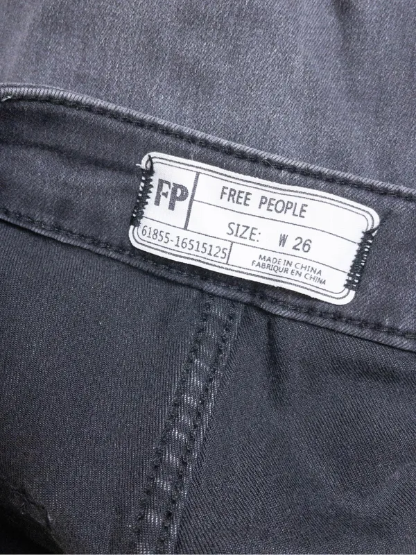 Free People Just Float On Flare Jeans 26 Washed Black Bell Bottom High Waisted - Image 5