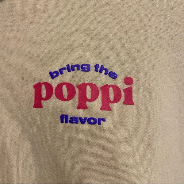 Poppi Tan Graphic Hoodie size Large - Image 4