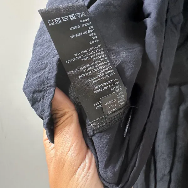 Anthropologie black linen maxi dress size XS ruffle oversize vacation minimalist - Image 10