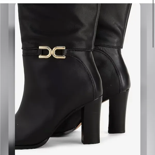 Express leather buckle heeled tall boots size 9 - Image 3