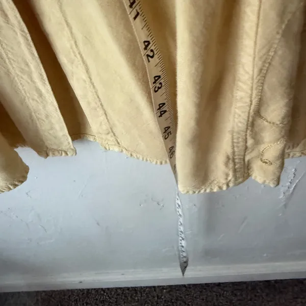 Vintage‎ Embroidered Paisley Button Front Dress Tan Beige Boho Midi L - Image 5