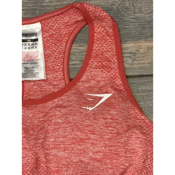 Gymshark Vital Seamless Sports Bra Red Marl Racerback‎ XSmall Gym Yoga Support - Image 2