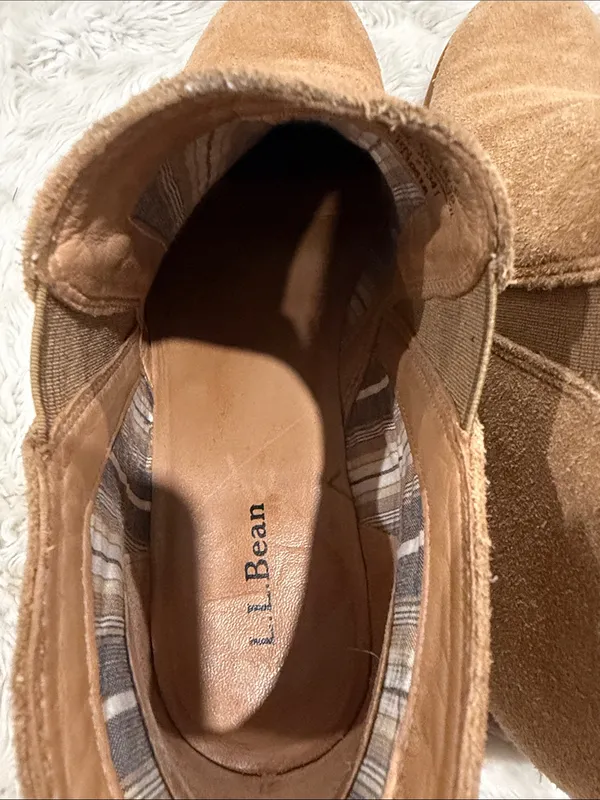 L.L. Bean Women's Suede Chelsea Ankle Boots - Light tan Size 10 - Image 5