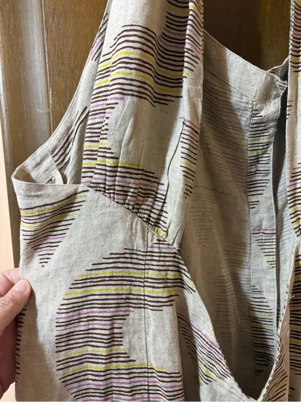 Celandine Anthropologie neutral printed linen blend maxi dress - Image 9