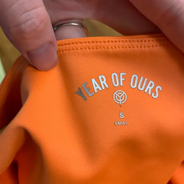Year Of Ours Sports Bra Womens Small Activewear Top Athletic Workout Gym‎ Orange - Image 4
