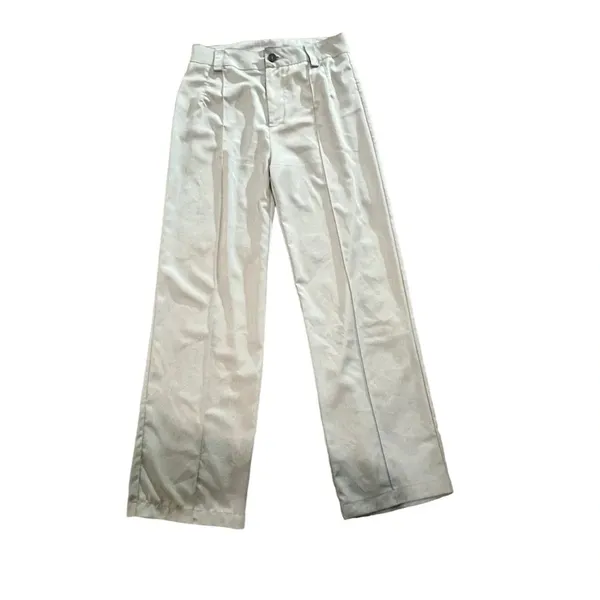 SHEIN Women's Size 4 Seafoam Green Straight Leg Pleated‎ Trousers - Image 2