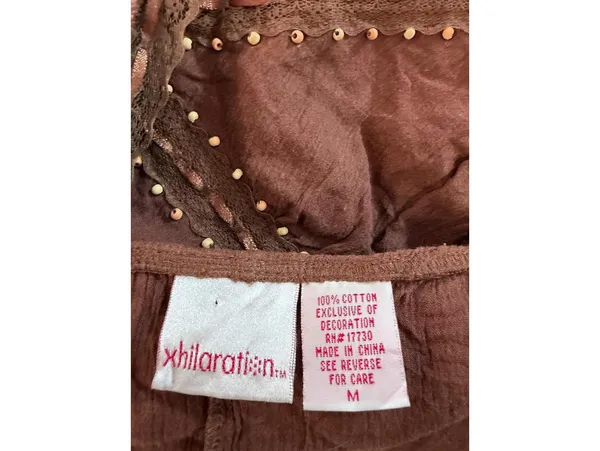 Xhilaration Brown Boho Beaded Babydoll Y2K Cami - Image 7