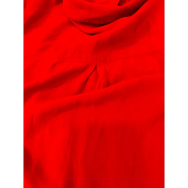 Marrakesh Caffe Womens Red Roll Tab Sleeve Rayon Button Down‎ Shirt Small - Image 3
