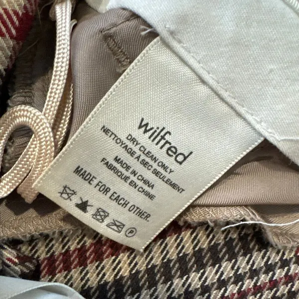 Artizia Wilfred Effortless Pant - Plaid - size 0 - Image 3