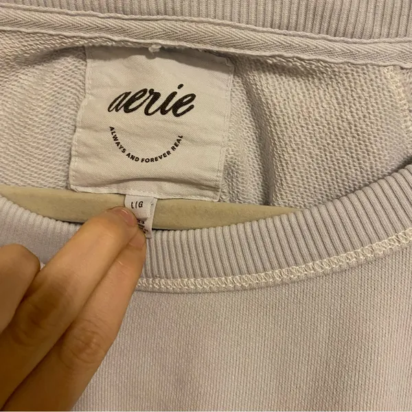 Aerie Ice Blue Oversized Pullover Crewneck size Large - Image 5
