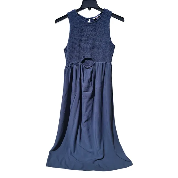 Isabel by Ingrid &‎ Isabel Navy Blue Smocked Cutout Maternity Midi Dress XL - Image 3
