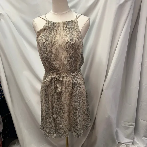 New Abercrombie & Fitch Snakeskin Halter Mini Dress Small Tie‎ Belt Flowy - Image 10