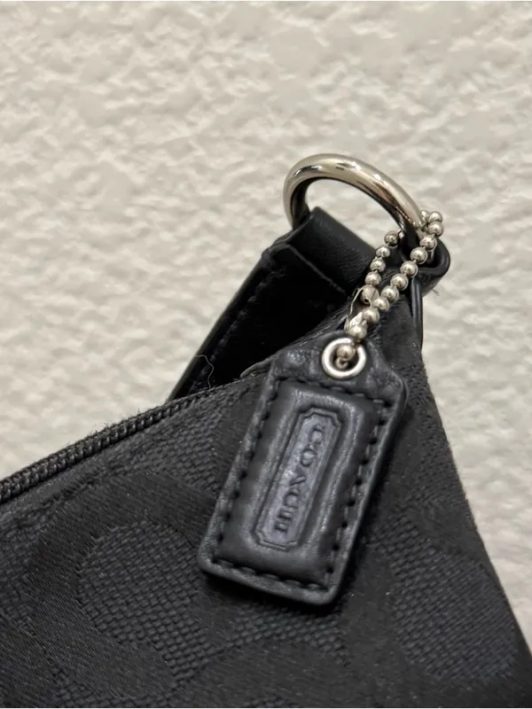 COACH 43771 Julia Outline OP Art Black Jacquard Canvas Small Purse Shoulder Bag - Image 14