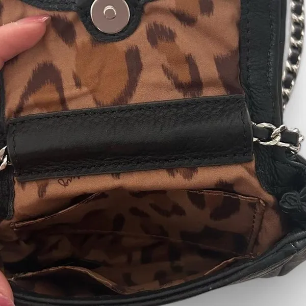 aimee kestenberg fierce and fab shearling chain leather flab mini micro purse - Image 5