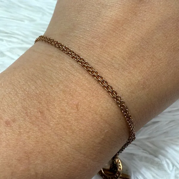Coach Gold Toned Open Circle Double Strand Toggle Bracelet - Image 2