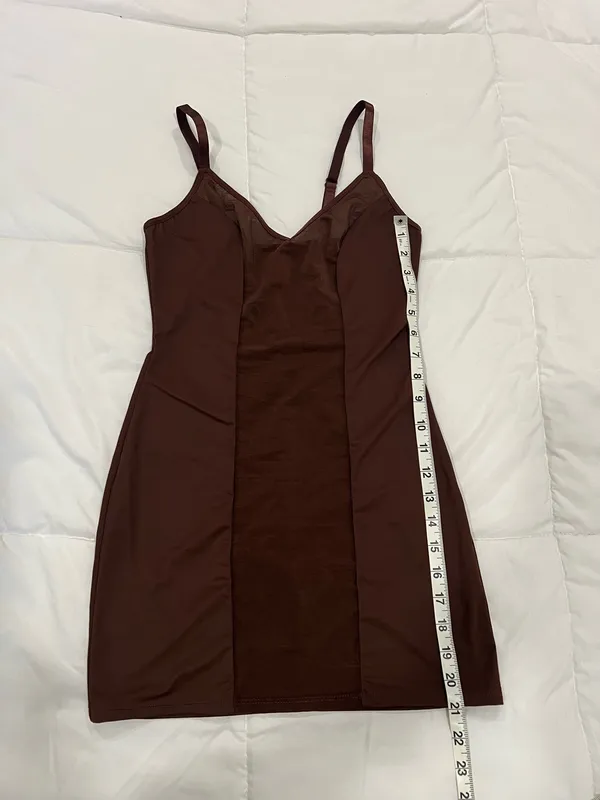 Women's Brown Bodycon Slip Dress - Image 7