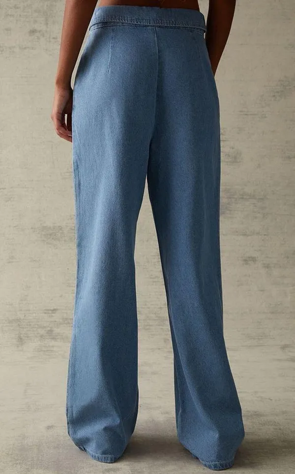 BNWT PacSun Light Blue Fold Over Jeans - Image 4