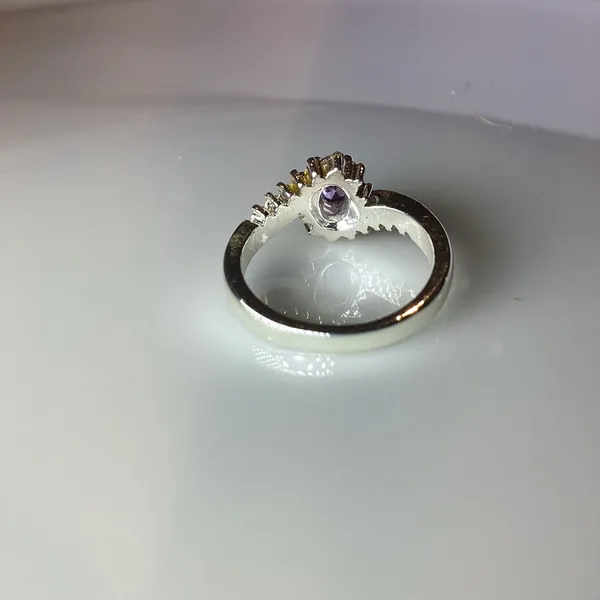 Faux Amethyst Crystal Ring Silver - Image 8