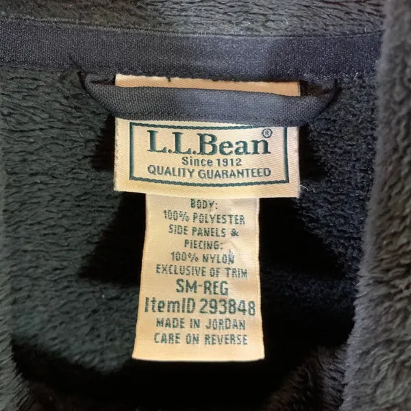 LL Bean Womens Black Fleece‎ Full Zip Vest Mock Neck Nylon Side Panels SM-REG - Image 2