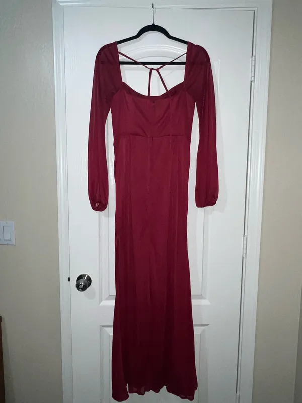 Azazie Charissa Chiffon Burgundy Bridesmaid Dress - Image 6