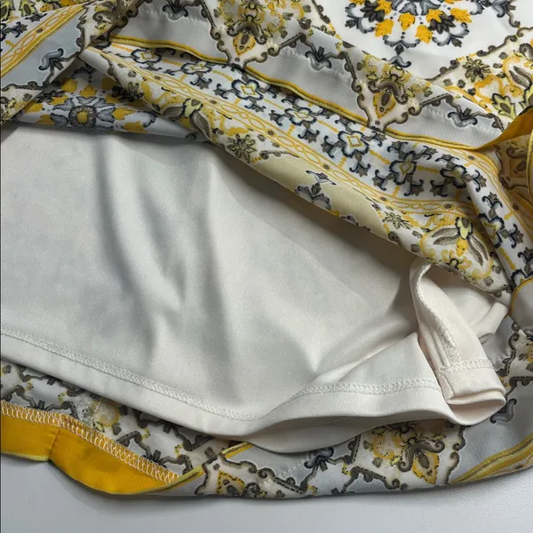 Lulus yellow pattern dress spring summer‎ xs relaxed fit short sleeves maximal - Image 8
