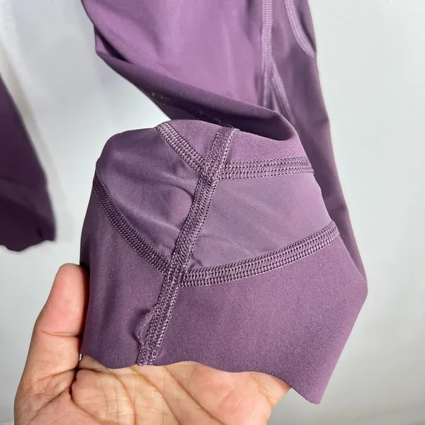 Lululemon Wunder Train High Rise Crop 21'' Women 10 Purple Culf Mesh Scallop Hem - Image 9
