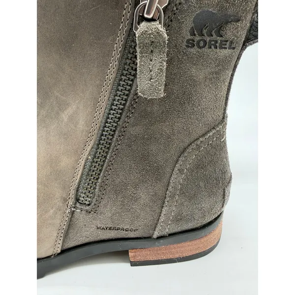 SOREL Emelie Boots Womens 7.5 Quarry Nubuck Suede Waterproof Zip Ankle Booties - Image 2