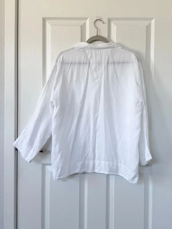 Intimately by Free People Linen Button Down Shirt with Mother of Pearl Buttons - Image 2