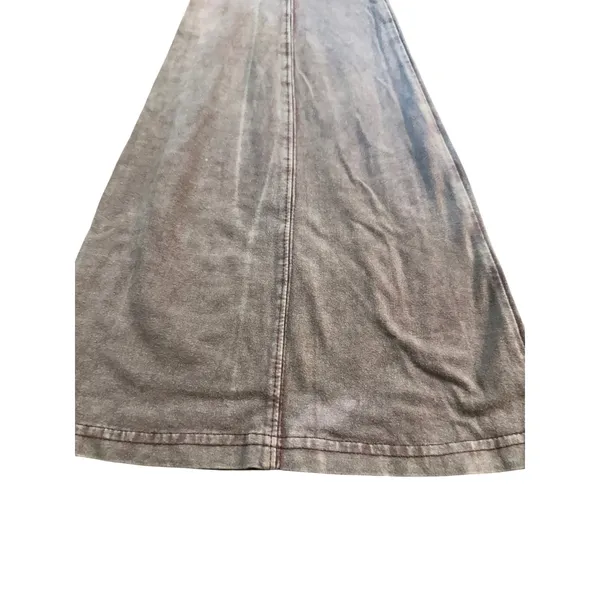 Out From Under Urban Outfitters Aria Seamed Flare Pants Brown Acid Wash Small - Image 4