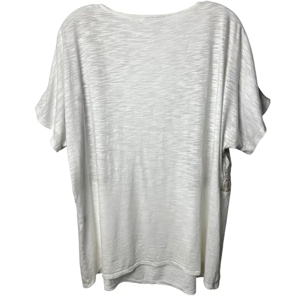J. Jill White and Tan Embroidered Bohemian Milk‎ Maid Renaissance Blouse XL - Image 5