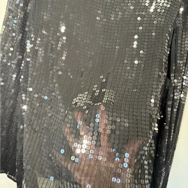 DKNY Black Sequin Women's elegant cape blazer - Image 8